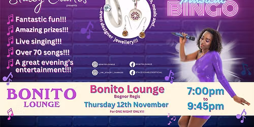 Midweek Musical Bingo at Bonito Lounge (Bognor Regis) - Thursday 12th November 7pm to 9:45pm