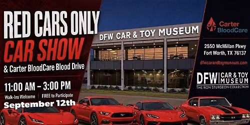 Carter Bloodcare Blood Drive & Red Cars Only Car Show