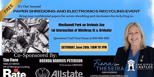 Annual FREE Secure Paper Shredding and Electronics Recycling Event