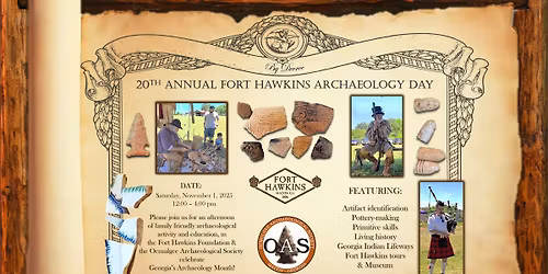 20th Annual Fort Hawkins Archaeology Day