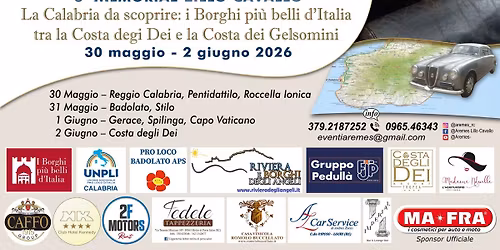 X FESTIVAL AUTORETRO'\n I Borghi pi\u00f9 belli d'Italia tra la Costa degli Dei e la Costa dei Gelsomini