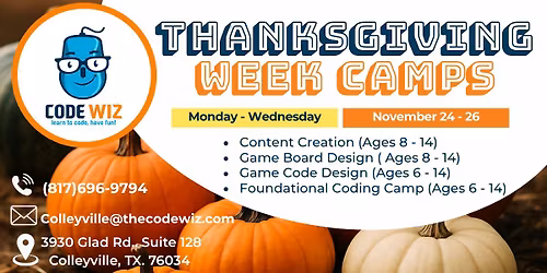 Thanksgiving Week Camps