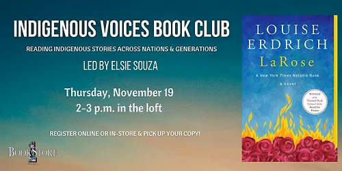 Indigenous Voices Book Club: "LaRose" by Louise Erdrich