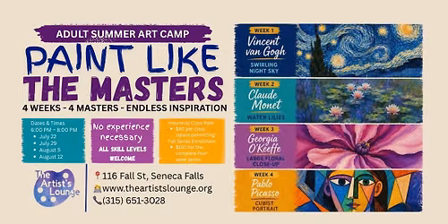 Adult Summer Art Camp - Paint Like the Masters