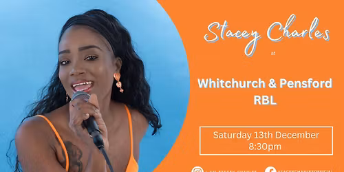Stacey Charles live at Whitchurch & Pensford RBL - Saturday 13th December 8:30pm