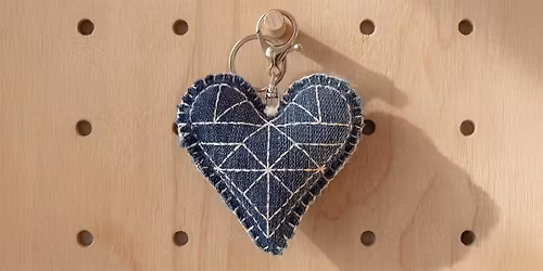 Denim Heart Key Ring \u00b7 The Well Worn Studio \u00b7 Winchester