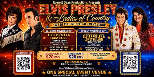 Saturday, November 21st: Elvis Presley & Patsy Cline Tribute Show