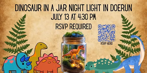 Dinosaur in a Jar Night Light Craft in Doerun