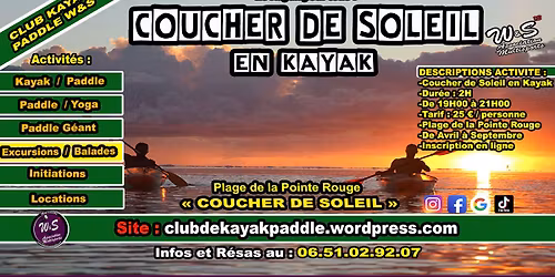 Coucher de Soleil en Kayak W&S (Marseille-Pointe Rouge)