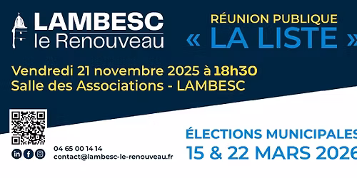 REUNION PUBLIQUE DE LA LISTE "LAMBESC : LE RENOUVEAU"