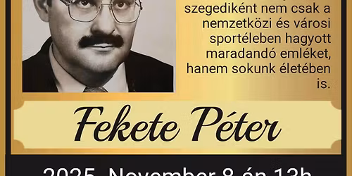 Fekete P\u00e9ter eml\u00e9kt\u00e1bla avat\u00e1s