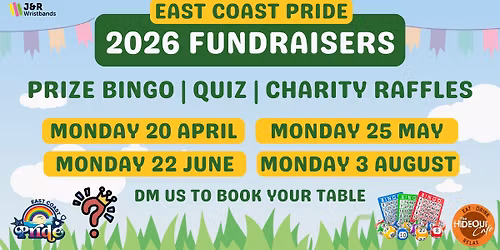 East Coast Pride - Party Bingo & Quiz Summer Fundraiser
