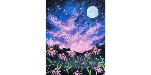 Coneflowers Under the Moon - Paint and Sip in Denver | Classpop!\u2122