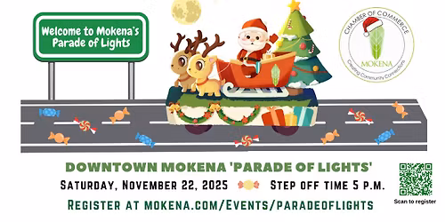 Mokena Chamber's Parade of Lights in Downtown Mokena