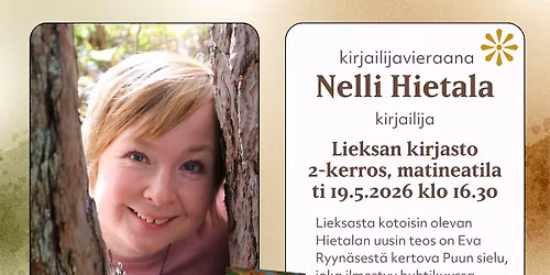 Kirjailijavieraana Nelli Hietala