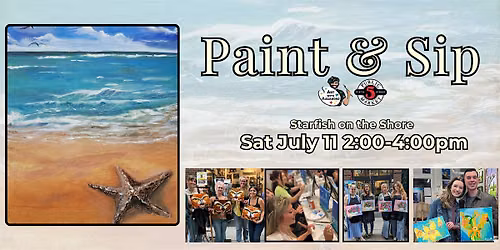 Paint & Sip at 5th St Alley \u201cStarfish on the Shore\u201d