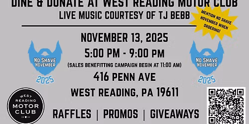 Dine & Donate at West Reading Motor Club