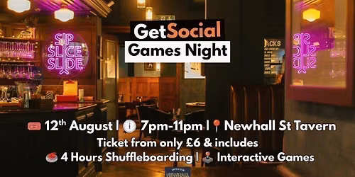 GetSocial Games Night | Meet New People &amp; Make Friends (20s\u201340s) \ud83e\udd4c