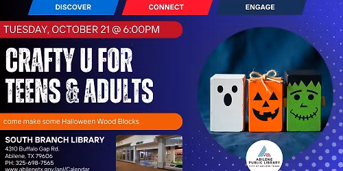 Crafty U: Halloween Wood Blocks (South Branch)