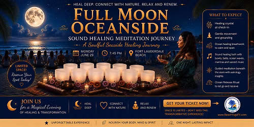 FULL MOON \u263e Oceanside Sound Healing Meditation Journey