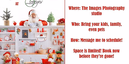 Mini photo sessions with Santa on our Gingerbread Kitchen Set!