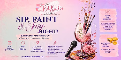 The Pink Book Social: Sip, Paint and Sing Night!
