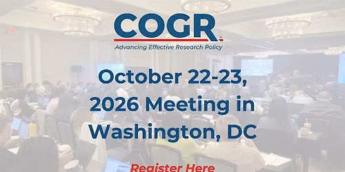 COGR Meeting October 22-23, 2026 in Washington D.C.