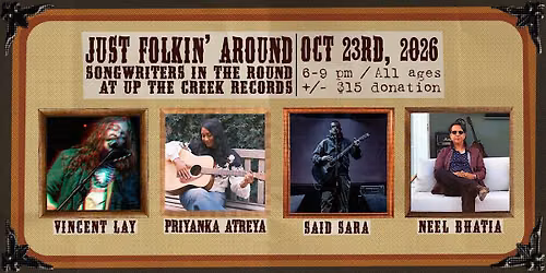 Just Folkin' Around: An Evening of Song and Stories at Up The Creek Records