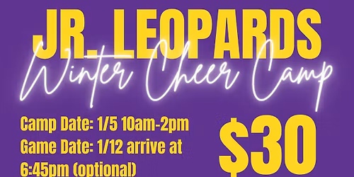 Jr. Leopards Winter Cheerleading Camp