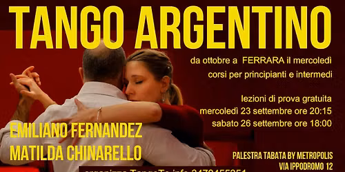CORSI DI TANGO A FERRARA CON EMILIANO FERNANDEZ E MATILDA CHINARELLO