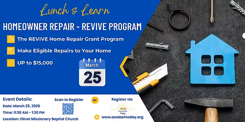 Lunch & Learn: Homeowner Repair - REVIVE Grant Program