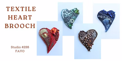Textile heart brooch workshop