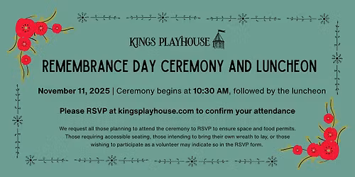 Remembrance Day Ceremony and Luncheon