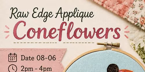 Raw Edge Applique Coneflowers