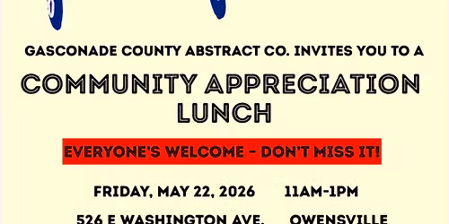 Free Community Appreciation BBQ