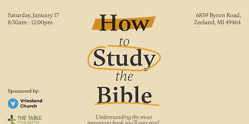 Free Half-Day Workshop: How to Study the Bible