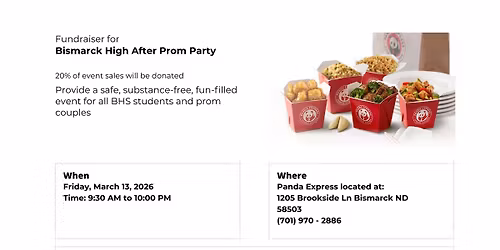 Bismarck High After Prom-Panda Express Fundraiser