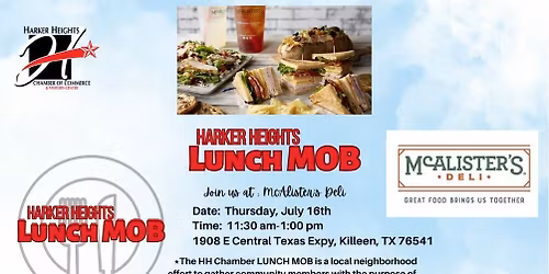 July Lunch MOB - McAlister's Deli