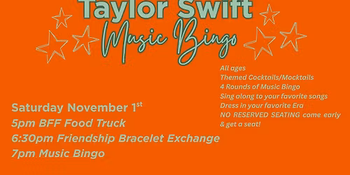 \u2728\ud83e\udea9 Taylor Swift Music Bingo \u2013 Saturday, November 1st at Hoptown \ud83e\udea9\u2728