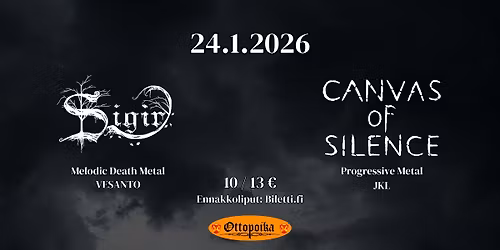 SIGIR ja Canvas of Silence @Ottopoika, Kuopio 24.1.2026