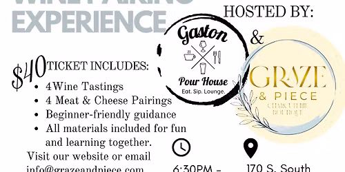 Wine Pairing Experience with Gaston Pour House