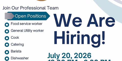 CCU Food Crew Hiring Event at Palmetto Goodwill Career Opportuniy Center in Carolina Forest!!