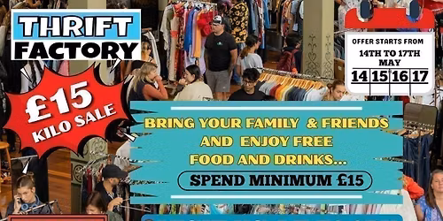 East London Vintage Kilo Sale | \u00a315\/KG Thrift Event | 14th\u201317th May