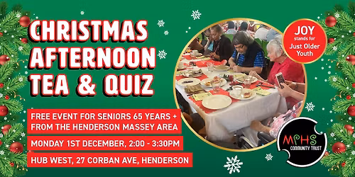 Christmas Quiz & Afternoon Tea for Henderson Massey Seniors 65 +