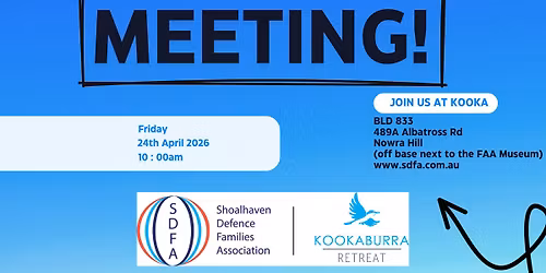 SDFA Meeting at Kooka Friday 24th April