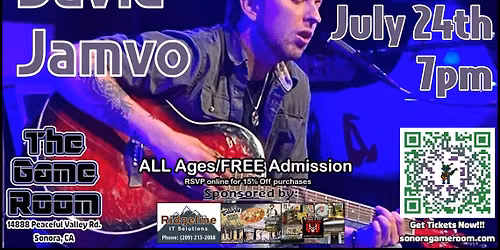 GAMES AND GROOVES: Live Music \u2013 David Jamvo (Alt. Country)
