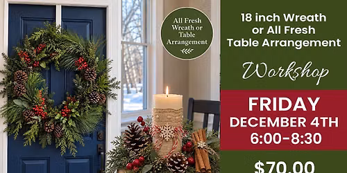 Fresh Evergreen Holiday Wreath or Table Arrangement