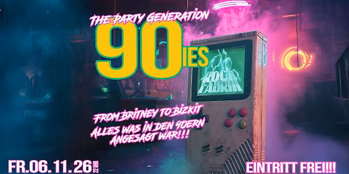 90IES - THE PARTY GENERATION - from Britney to Bizkit  | Eintritt frei | Rockfabrik Augsburg