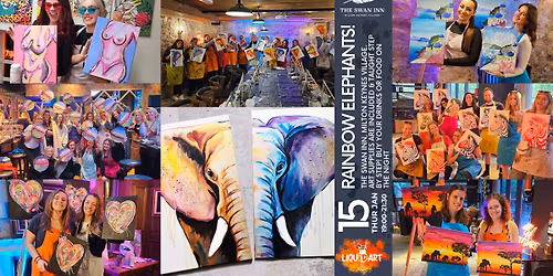 Rainbow Elephants! At The Swan Inn, MK Village!