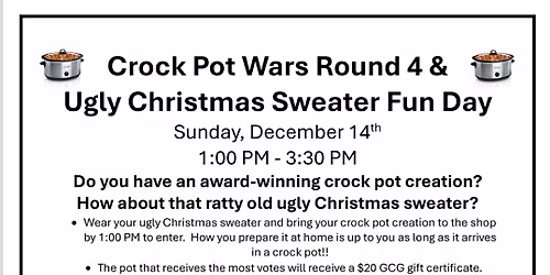 Crock Pot Wars Round IV and Ugly Christmas Sweater Fun